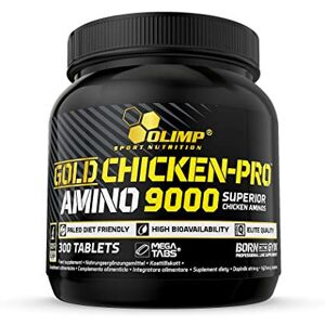 OLIMP SPORT NUTRITION Gold Chicken Pro Amino 9000 Mega Tabs Mélange de Protéine 300 Comprimes - Publicité