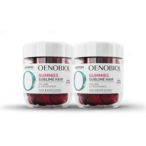 Oenobiol Gummies Hair Favorise la Croissance, Redonne du Volume Programme 2 Mois 2 x 60 Gummies Arôme Naturel Cerise Complément Alimentaire sans Sucre Vegan Made In France - Publicité