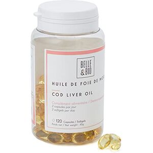 BIO + OSSATURE FORTE & APPORT EN VITAMINES Huile de Foie de Morue 120 capsules Cure 2 à 3 mois Complément Alimentaire BELLE&BIO Fabriqué en France - Publicité