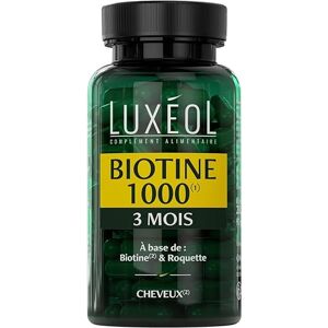 Luxéol – Biotine 1000 μg (1) – Favorise la Pousse des Cheveux (roquette)(2) – Made in France – Complément Alimentaire – 90 Gélules – 28,6 g - Publicité