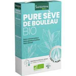 BIO + Pure Sève de Bouleau Bio   Complément Alimentaire Bio Draineur et Détox   Draine, Revitalise & Détoxifie l'Organisme Contre la Fatigue et les Carences  Valisette 3x500 ml   Végan - Publicité