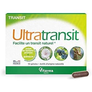 Vitavea Ultratransit Jus de Pruneau, Pulpe de Tamarin, Guimauve Facilite un transit intestinal naturel, confort intestinal, actifs d'origine naturelle 10 gélules Fabriqué en France - Publicité