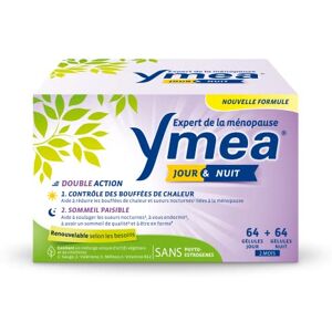 Ymea Jour & Nuit Complément Alimentaire ménopause1 actifs végétaux et vitamines contrôle des bouffées de chaleur1 et sommeil paisible2;3 128 gélules 2 mois - Publicité