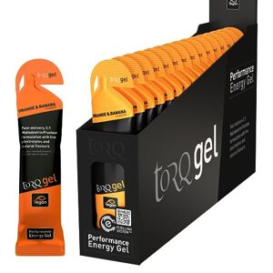 Torq Energy Gel Orange & Banana Gels de sport, cyclisme, course à pied avec 30 g de glucides, boîte de 15 - Publicité