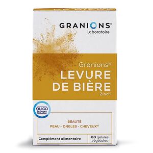 Granions Levure de bière    Complement alimentaire beauté   Levure de biere 1500mg avec Zinc   Beauté de la peau, pousse cheveux et ongles   Made in France   60 gelules - Publicité