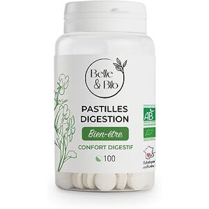 BIO + FACILITE LA DIGESTION Pastille Digestion Huiles Essentielles Bio certifiées Ecocert 100 pastilles Cure 1 mois Complément Alimentaire BELLE&BIO Fabriqué en France - Publicité