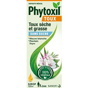 Phytoxil TOUX SANS SUCRE Dispositif médical Sirop 120ml Soulage la toux sèche et toux grasse Protège la gorge des irritations Thym Mauve blanche Plantain A partir de 2 ans - Publicité