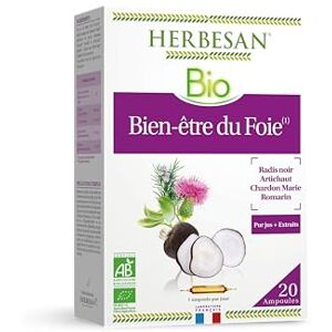 Herbesan –QUATUOR BIEN-ÊTRE DU FOIE – Radis Noir, Artichaut, Chardon Marie, Romarin – Laboratoire français – 20 ampoules de 10 ml - Publicité