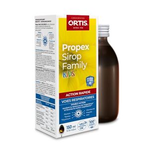 Ortis Propex Sirop Family Kids 150 ml Complément Alimentaire pour Favoriser le Confort Respiratoire et Renfocer les Défenses Naturelles Action Rapide 100% Naturel à base de Plantain - Publicité