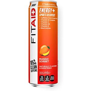 LIFEAID FITAID ENERGY, 105mg Natural Caffeine, Keto, Mango Sorbet, Optimum Performance Formula: Paleo, Vegan & Gluten-Free, No Artificial Sweeteners, 12-oz. cans (Pack of 24) - Publicité