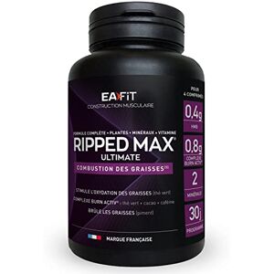 Eafit Ripped Max Ultimate Burn activ, Bruleur de Graisses puissant sport Formule complete-plante-vitamine-minéraux(zinc, chrome) Cafeine et vitamine b6 pour l'énergie 120comprimés - Publicité