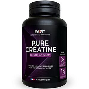 Eafit Pure Creatine  Améliore les capacités physiques en musculation 3g de Créatine Monohydrate par jour Force, Performance Efforts intenses, Prise de muscle, sport Récupération 90Gélules - Publicité