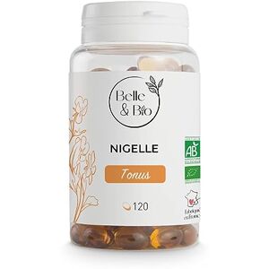 BIO + DÉFENSES NATURELLES Huile de Nigelle Bio Certifée Ecocert Vitamines A, B et E 120 capsules Cure 2 mois Complément Alimentaire BELLE&BIO Fabriqué en France - Publicité