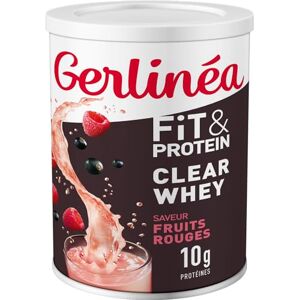 Gerlinéa Fit & Protein Boisson Protéinée Saveur Fruits Rouges Clear Whey Protéines Après le Sport Musculation Femme Sans Sucres 54 Kcal / portion 288 g (18 boissons) - Publicité