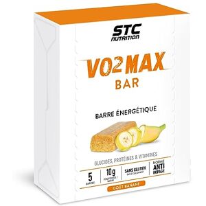 STC NUTRITION VO2 Max Bar Barre énergétique Spéciale efforts longue durée Source de glucides, protéines et vitamines Goût Banane 5 barres - Publicité