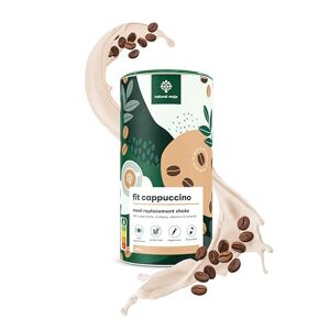 Natural Mojo Fit Cappuccino Shake Substitut de repas végétarien avec nutriments précieux, protéines et superaliments Pour une alimentation consciente au goût cappuccino - Publicité