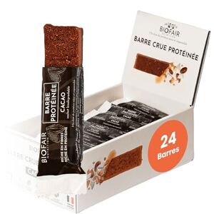 BIOFAIR NUTRITION Barre Protéinée Bio Saveur Chocolat 24 Barres de 33 Gr Saine, 100% Naturelle et Fabriquée en France - Publicité