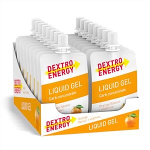 Dextro Energy Lot de 18 bouteilles de gel liquide Orange 60 ml - Publicité