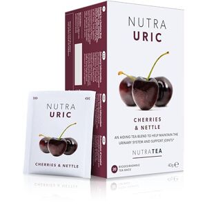 Nutra Tea NutraUric Aide contre l’'acide urique contient de la cerise et de l'ortie naturelles 20 Sachets de thé enveloppés par NutraTea Tisane - Publicité