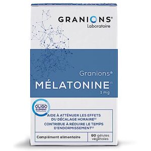 Granions Mélatonine    Complement alimentaire sommeil adulte   Melatonine 1mg gélules avec Magnésium   Somnifère, sommeil réparateur, jetlag   Made in France   60 gélules - Publicité