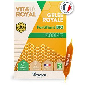 Vitavea Vita'Royal Fortifiant BIO Fortifiant, Bienfaits Naturels de la Ruche Gelée royale 1800 mg hautement dosée 10 ampoules Fabriqué en France - Publicité