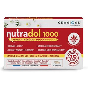 Granions NUTRADOL 1000Apaisant général-soulage la tête,confort pendant les règles,troubles gastro-intestinaux-Formule naturelle aux plantes,vitamines et minéraux-Libération rapide-Made in France - Publicité