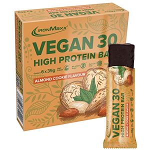 IronMaxx Vegan 30 Protein Bar Barre protéinée, saveur cookie amande, 6 x 35g - Publicité