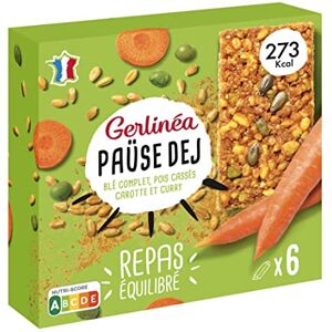 Gerlinéa Paüse Dej Barre au Blé Complet, Pois Cassés, Carotte et Curry Barre Repas Riche en Protéines 6 Barres 240 g - Publicité