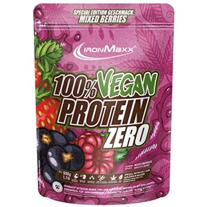 IronMaxx 100% Vegan Protein Zero Poudre de Protéines Vegan avec 3 sources de Protéines Goût Mixed Berries 1 x sac de 500 g - Publicité