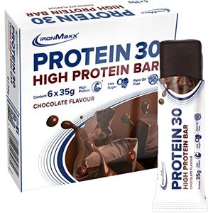 IronMaxx 30 Barre protéinée Chocolat 6 x 35g   barre protéinée sans huile de palme, sans gluten et vitaminée   convient aux régimes à teneur réduite en sucre et aux régimes low carb - Publicité