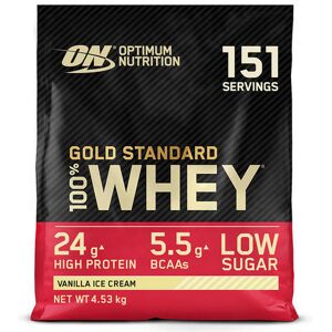 GOLD STANDARD 100% WHEY PROTEIN - Optimum Nutrition - Vanilla Ice (glace À La Vanille Onctueuse) - 151 Servings (4530 Grammes) 151 servings (4530 grammes) unisex - Publicité