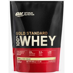 GOLD STANDARD 100% WHEY PROTEIN - Optimum Nutrition - Vanilla Ice (glace À La Vanille Onctueuse) - 15 Servings (450 Grammes) 15 servings (450 grammes) unisex - Publicité