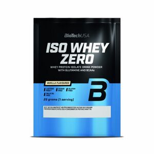 Lot de 50 sachets de protéines sans lactose Biotech USA iso whey zero - Vanille - 25g Noir TU Mixte