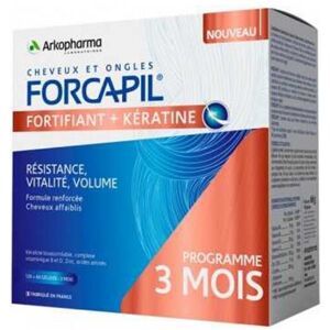 Arkopharma forcapil fortifiant keratine+ 3 mois 180 gelules