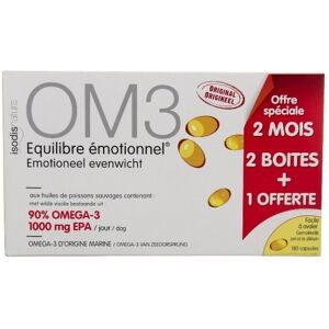 ISODISNATURA Complement equilibre emotionnel om3 2 boîtes+1 offerte 180 capsules