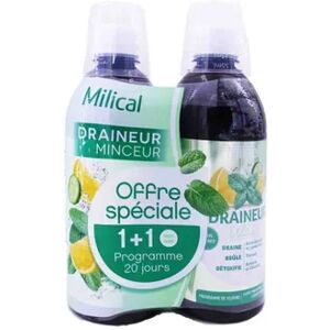 Milical Nutrition Milical Pack Draineur Minceur Ultra Menthe Citron 2x500ml - Publicité