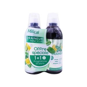Milical Nutrition Milical Pack Draineur Minceur Ultra Menthe Citron 2x500ml - Publicité