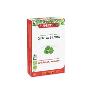 Superdiet Ginkgo Biloba Circulation Et Mémoire Bio 20 Ampoules - Publicité