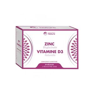 Prescription Nature Zinc Vitamine D3 60 Gélules - Publicité