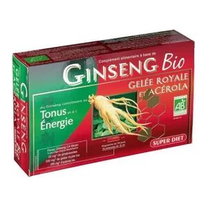 Superdiet Super Diet Ginseng Gelee Royale Acerola Bio 20 ampoules de 15ml