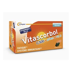 Vitascorbol Vitamine C 500 + Zinc + Vitamine D 30 Capsules - Publicité