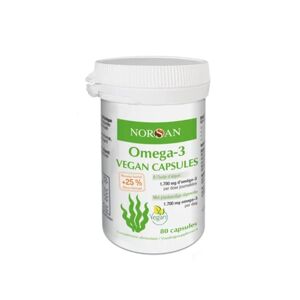 Norsan Omega-3 Vegan 1700mg Huile d'Algue 80 Capsules