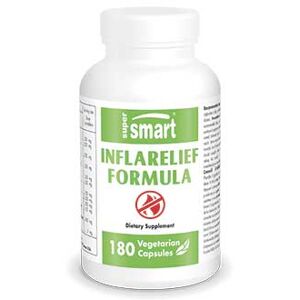 InflaRelief Formula - Inflammation - 12 nutriments 100% naturelles - Equilibre intérieur - 180 Gél. Végétariennes - Supersmart