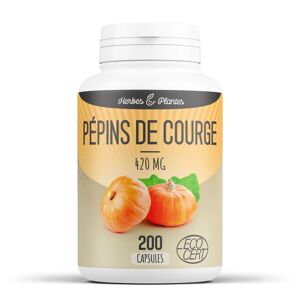 Herbes et Plantes Pepins de Courge Ecocert - 420 mg - 200 capsules