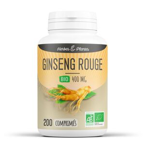 Herbes et Plantes Ginseng Rouge Bio - 400 mg - 200 comprimes