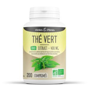 Herbes et Plantes The vert extrait Bio - 400 mg - 200 comprimes