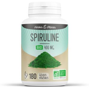 Herbes et Plantes Spiruline Bio - 400 mg - 180 gélules végétales - Publicité