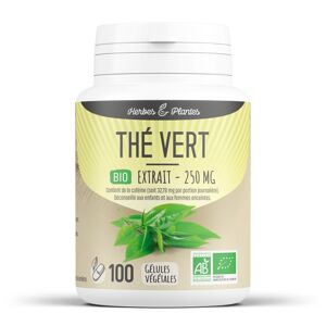 Herbes et Plantes Thé vert Bio - extrait aqueux - 250 mg - Gélules végétales - Publicité