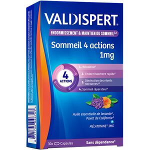 Sommeil 4 Actions 1mg Mélatonine 30 capsules