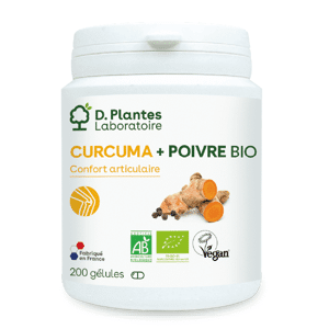 Curcuma + Poivre Bio 200 gélules - D.Plantes - Complément Alimentaire - Publicité
